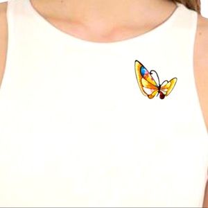 Butterfly Enamel Brooch Pin- Cute Pin - Gift for Her - Lapel Pin